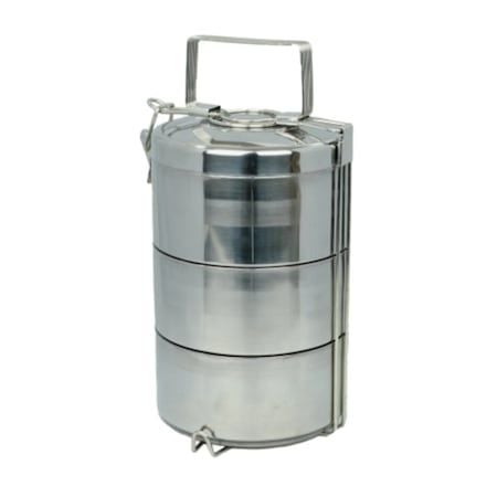 COOKER 3 LÜ ÇELİK SEFER TASI  İÇ-DIŞ PASLANMAZ ÇELİK YK1091