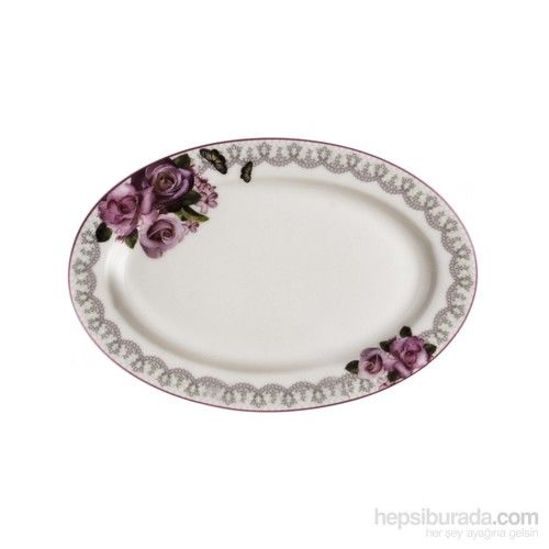 Pure Blanche Bone Porselen Kayık Tabak 21 Cm Dantella 4 lü 8637067