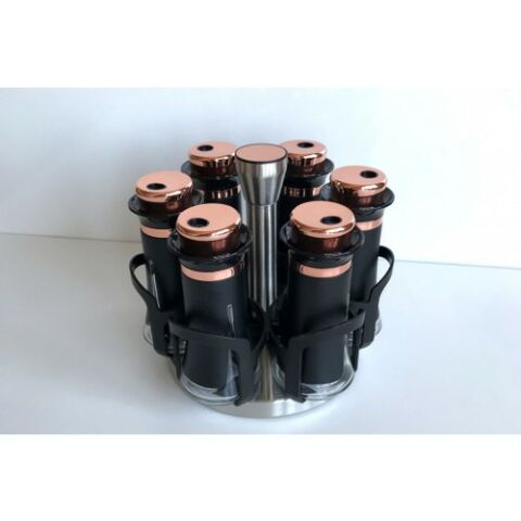 Acar 6 Parça Standlı Cam Baharat Set