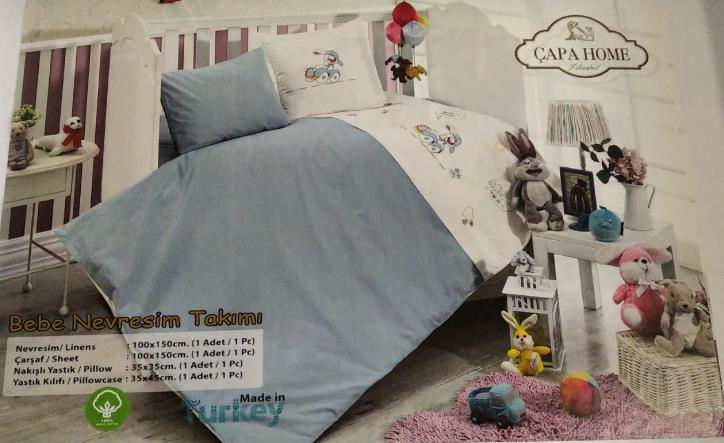 Çapa Home %100 Pamuk Bebek Nevresim Takımı-Araba