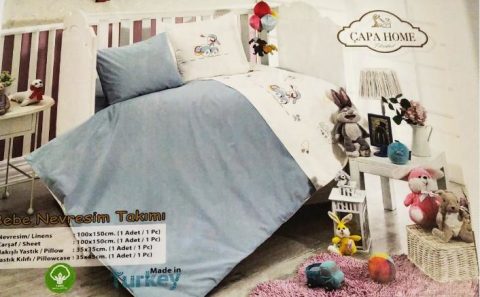 Çapa Home %100 Pamuk Bebek Nevresim Takımı-Araba