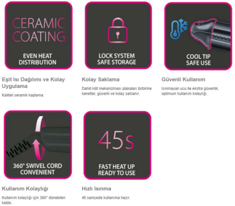 Rowenta CF4512F0 Fashion Stylist 3 in 1 Multistyler Saç Şekillendirici [ Pembe ve Siyah ] - 1830006536