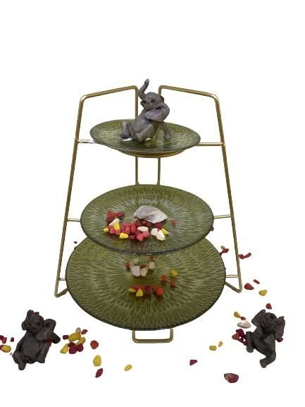 3'LÜ YARIM AY SUNUMLUK 25+20+14CM ALTIN SİLME 1CME-502