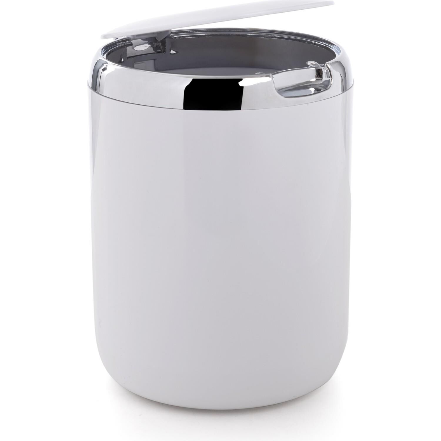 Primanova Tezgah Üstü Plastik Kapaklı Çöp Kovası 3 lt Beyaz M-E29-01-P