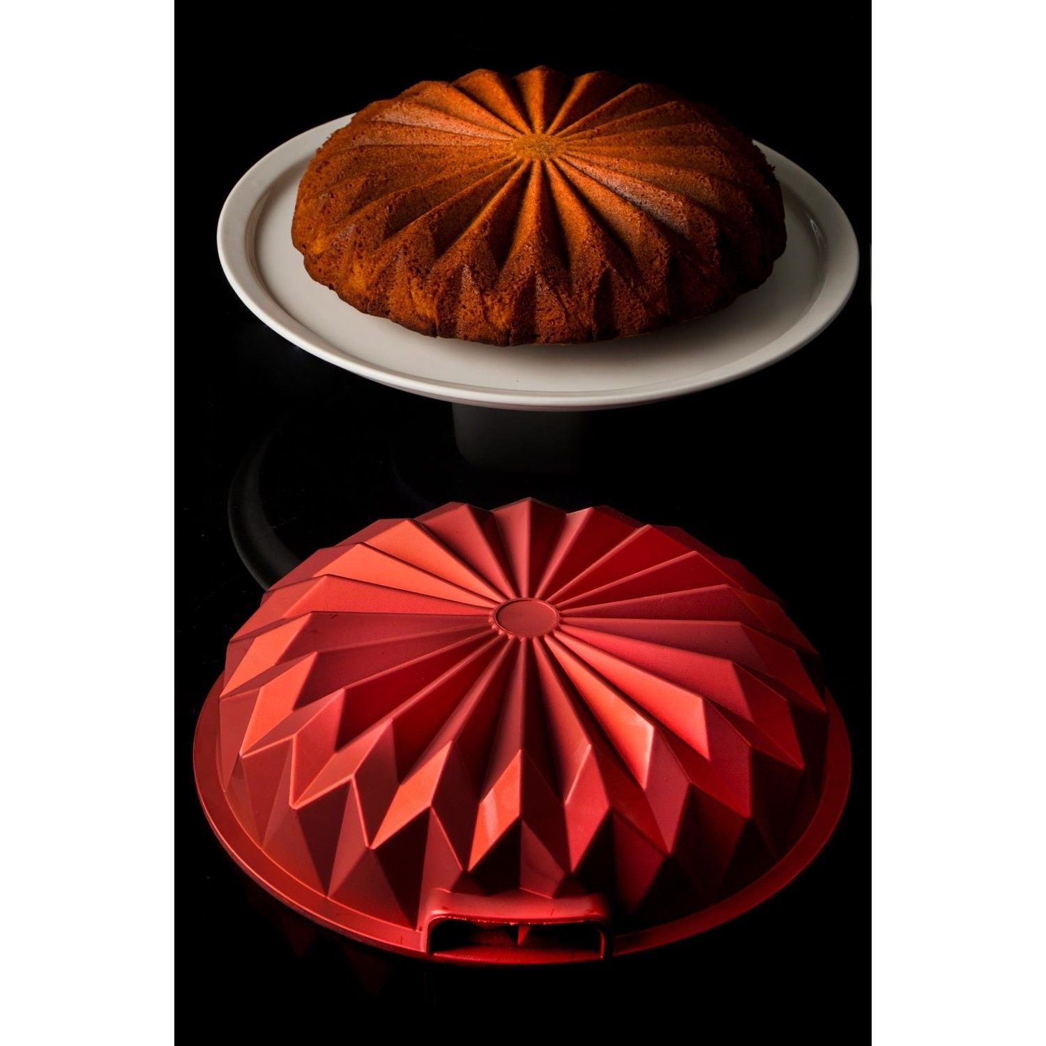 Acar Motto Döküm Kek Kalıbı - Kırmızı