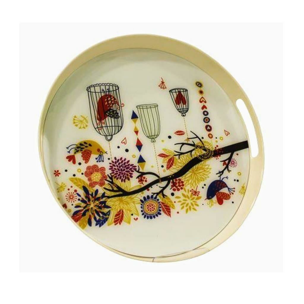 Beyler Yuvarlak Cam Tepsi Beyaz 1MLN-2184