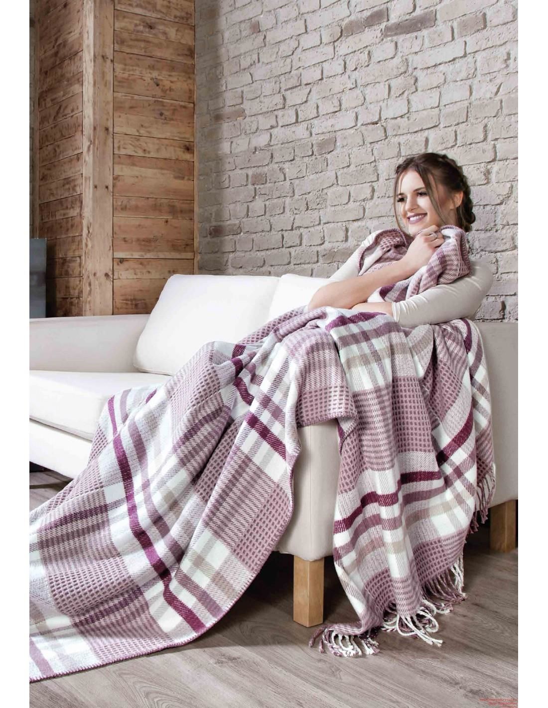 Sesli Home Comfort Battaniye Bordo Kareli 200x220 SKC18367A