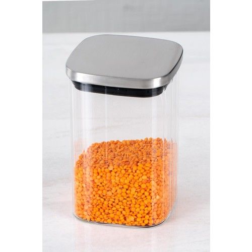 Acar Borosilikat Kare Cam Kavanoz - 1000 ml AC-9347