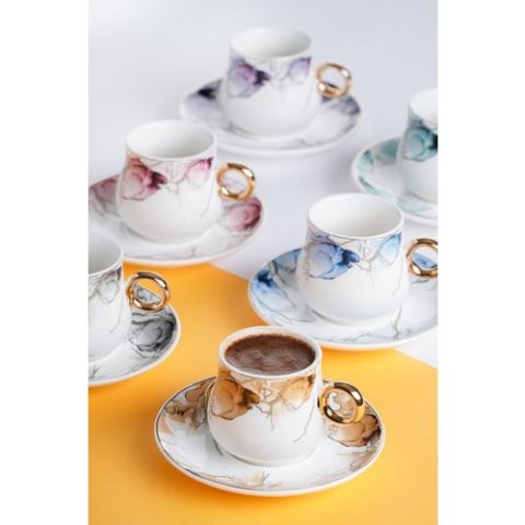 Acar Sisa 6lı Porselen Kahve Fincan Takımı KAL-011680/12