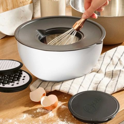 Acar Karat Gusto 5 Parça Rendeli Eğimli Karıştırma Kabı Beyaz 017153