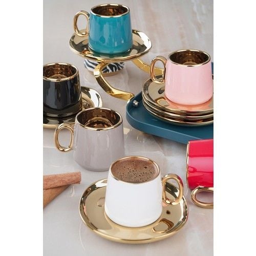 Acar Valais 6 Kişilik Porselen Kahve Fincanı Takımı SYT-012122/12