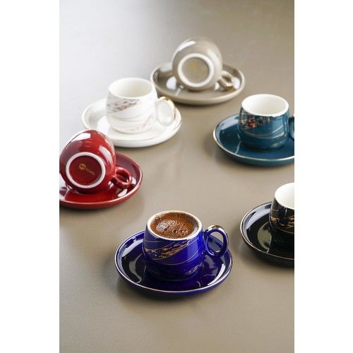 Acar Lightning 6 Kişilik Porselen Kahve Fincan Takımı PORJ-011012/12