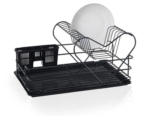 Acar 31 x 46 cm Siyah Krom Kalpli Katlı Bulaşık Sepeti 016994/6