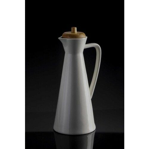 Acar La Pure Bambu Kapaklı Oval Porselen Yağdanlık PORJ-008889/12