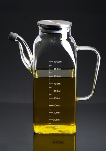 Acar Evie Metal Kapaklı Kare Cam Yağdanlık - 1000 ml