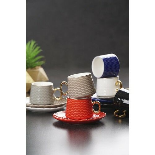 Acar Ocean 6 Kişilik Porselen Kahve Fincan Takımı KAI-011253/12