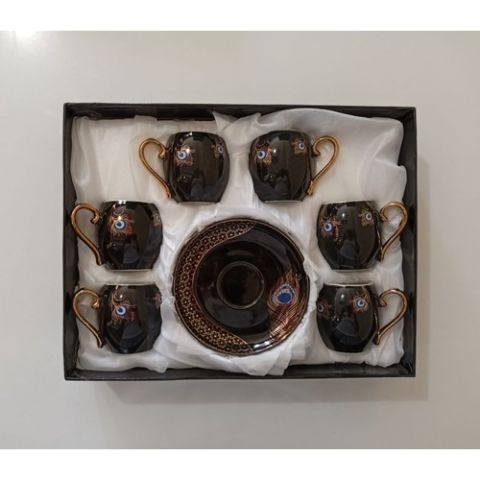 Acar Good Luck 6 Kişilik Türk Kahvesi Fincanı Siyah KAI-011694/12