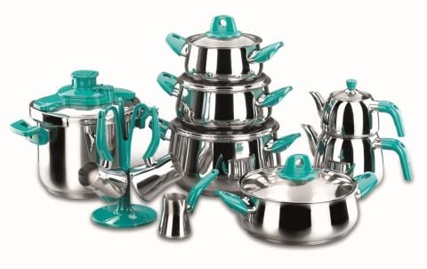 Korkmaz A1734 Azura Hiper Set Tencere Seti Takımı Çelik 18 Parça