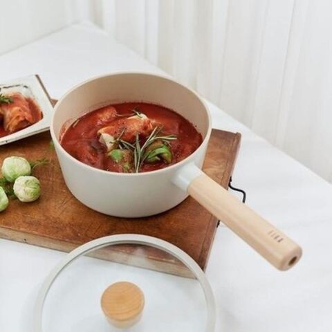 Neoflam D-NEOF218 Fika Cam Kapaklı Alüminyum Döküm Sos Tenceresi 18 cm.