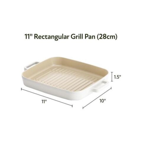 Neoflam Fika Alüminyum Döküm Dikdörtgen Izgara Tava 28 cm Metal Kulplu Grill - D-NEOF128G