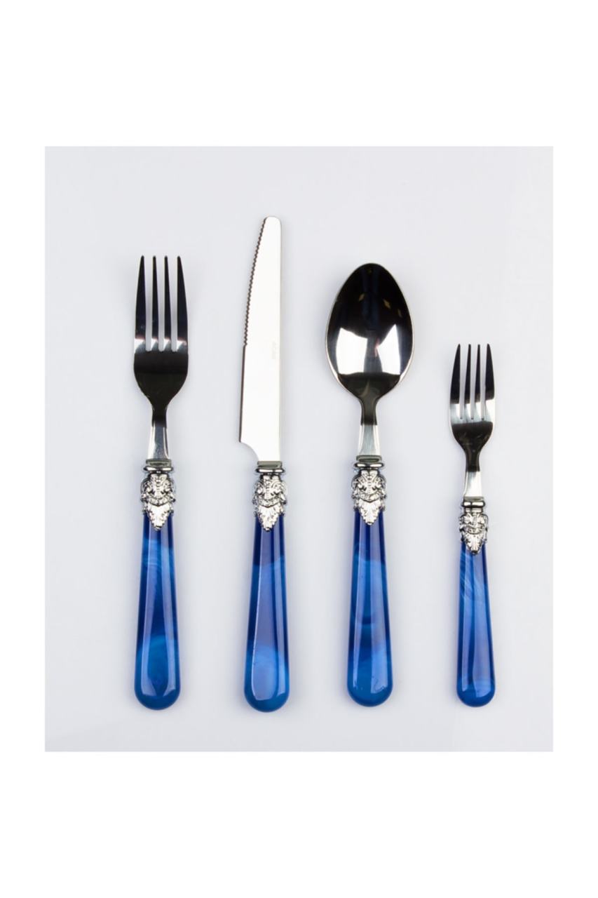 Acar 24 Parça Çatal Kaşık Bıçak Seti Mavi