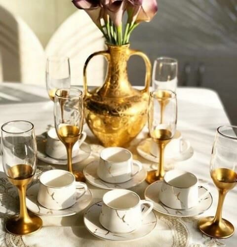 KCD MAT ALTIN KAHVE YANI BARDAK 6'LI TAKIM 044819-700117