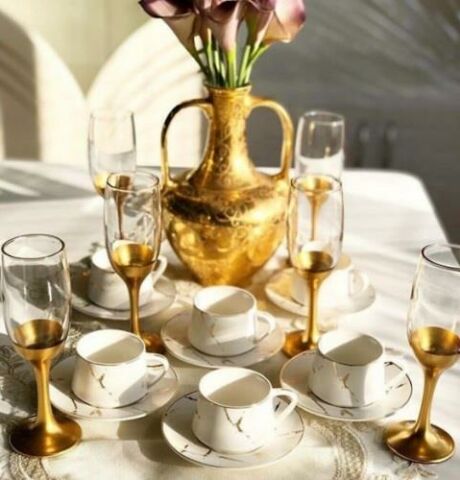 KCD MAT ALTIN KAHVE YANI BARDAK 6'LI TAKIM 044819-700117