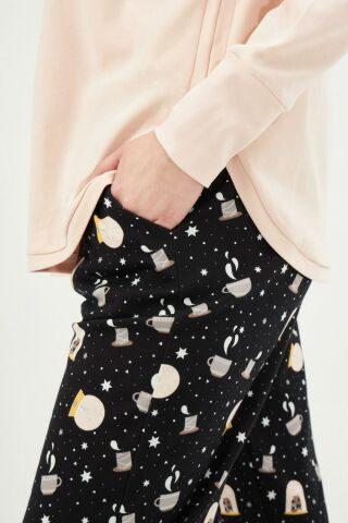 Eros 29572 İnterlok Küre Baskılı O Patlı Uzun Kol Pijama Takımı