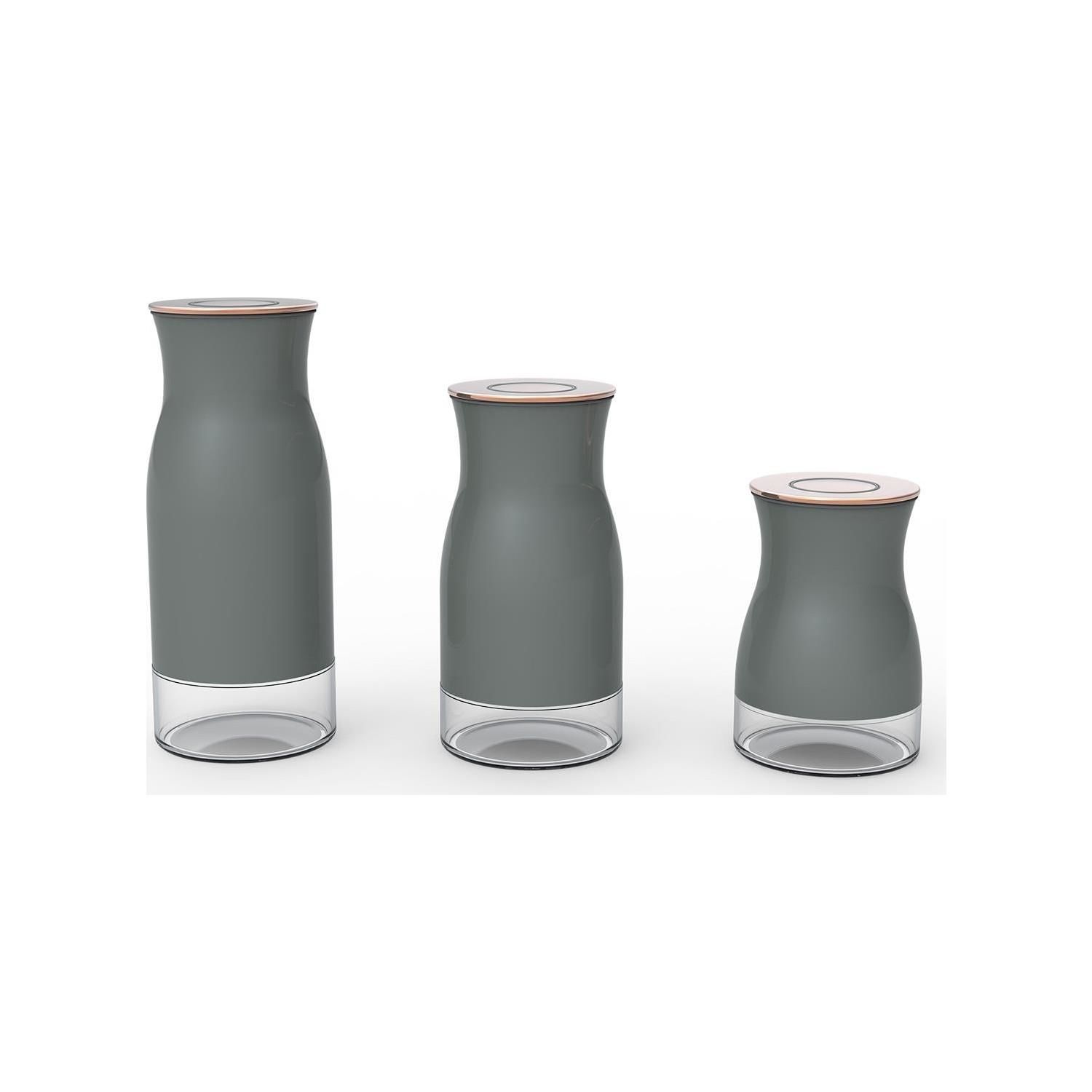 ACAR GRİ 3lü CAM KAVANOZ SETİ