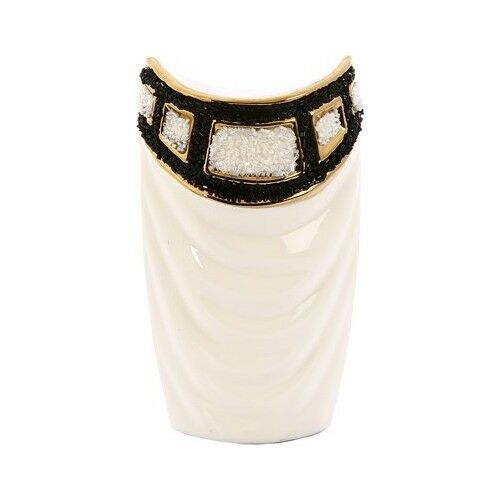 VİTALE ANDRA TAŞLI SERAMİK DEKORATİF BEYAZ MUMLUK AK.HQ0007