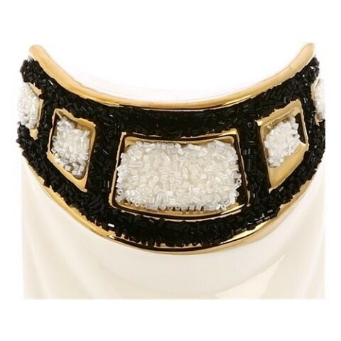 VİTALE ANDRA TAŞLI SERAMİK DEKORATİF BEYAZ MUMLUK AK.HQ0007