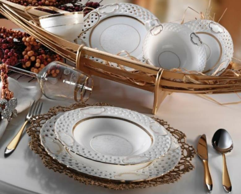 Aryıldız 30032 Royel Queen Govent Garden 84 Parça 12 Kişilik Yemek Takımı