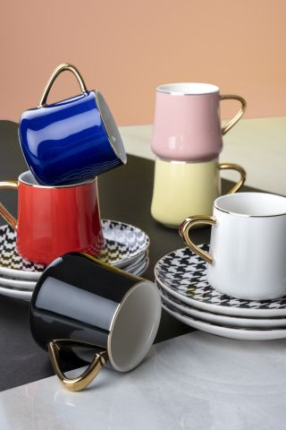 Acar Premium 6 Kişilik Porselen Kahve Fincanı Takımı HXF-012094/12