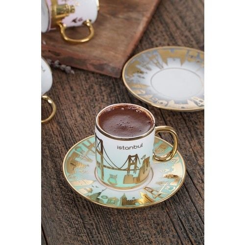 Acar Istanbul 6 Kişilik Porselen Kahve Fincanı Takımı HXF-21-01267/12