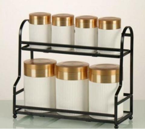 Acar Spezıa Collection 7 Parça Porselen Baharat Takımı KOH-010678/4 Beyaz