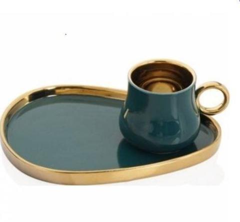 Acar Porselen Kahve Fincanı Takımı Kronos HXF-010688-Yeşil