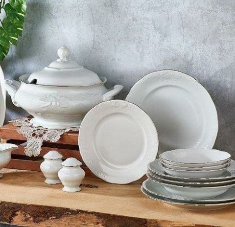 Aryıldız Porselen Yemek Takımı 12 Kişilik 60 Parça Square AR40001