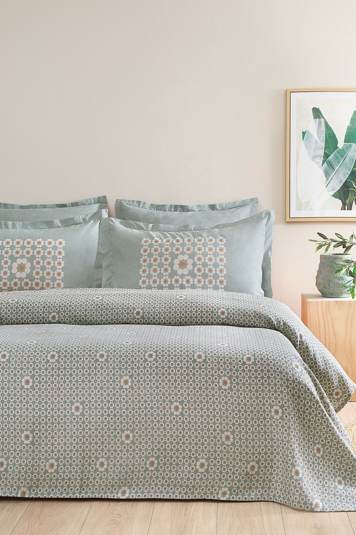 Puffy Amara Çift Kişilik Pike Takımı - Adaçayı 17200