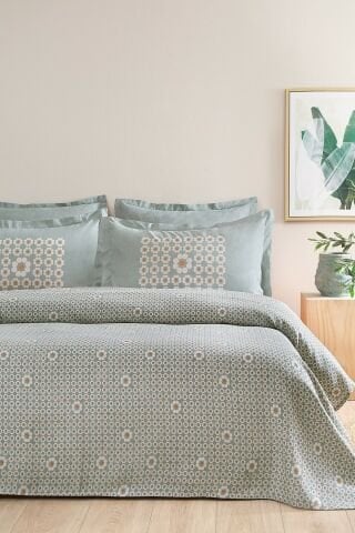 Puffy Amara Çift Kişilik Pike Takımı - Adaçayı 17200