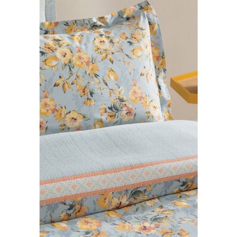 Puffy Lisette Çift Kişilik Pike Takımı - Mavi 17205