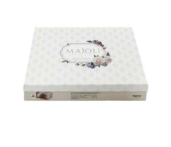 MAJOLİ RANFORCE %100 PAMUKLU NEVRESİM TAKIMI ÇİFT KİŞİLİK GRAVÜR - YEŞİL