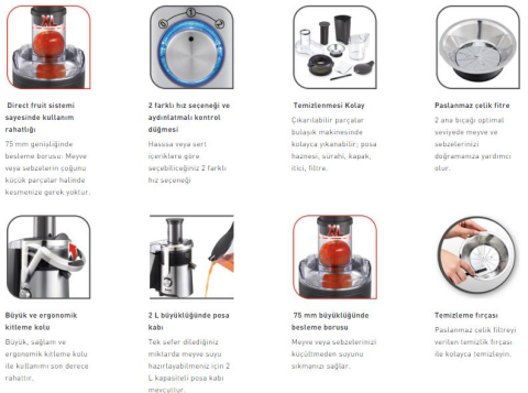 Tefal East Fruit Inox Juicer 800W - 8000035825
