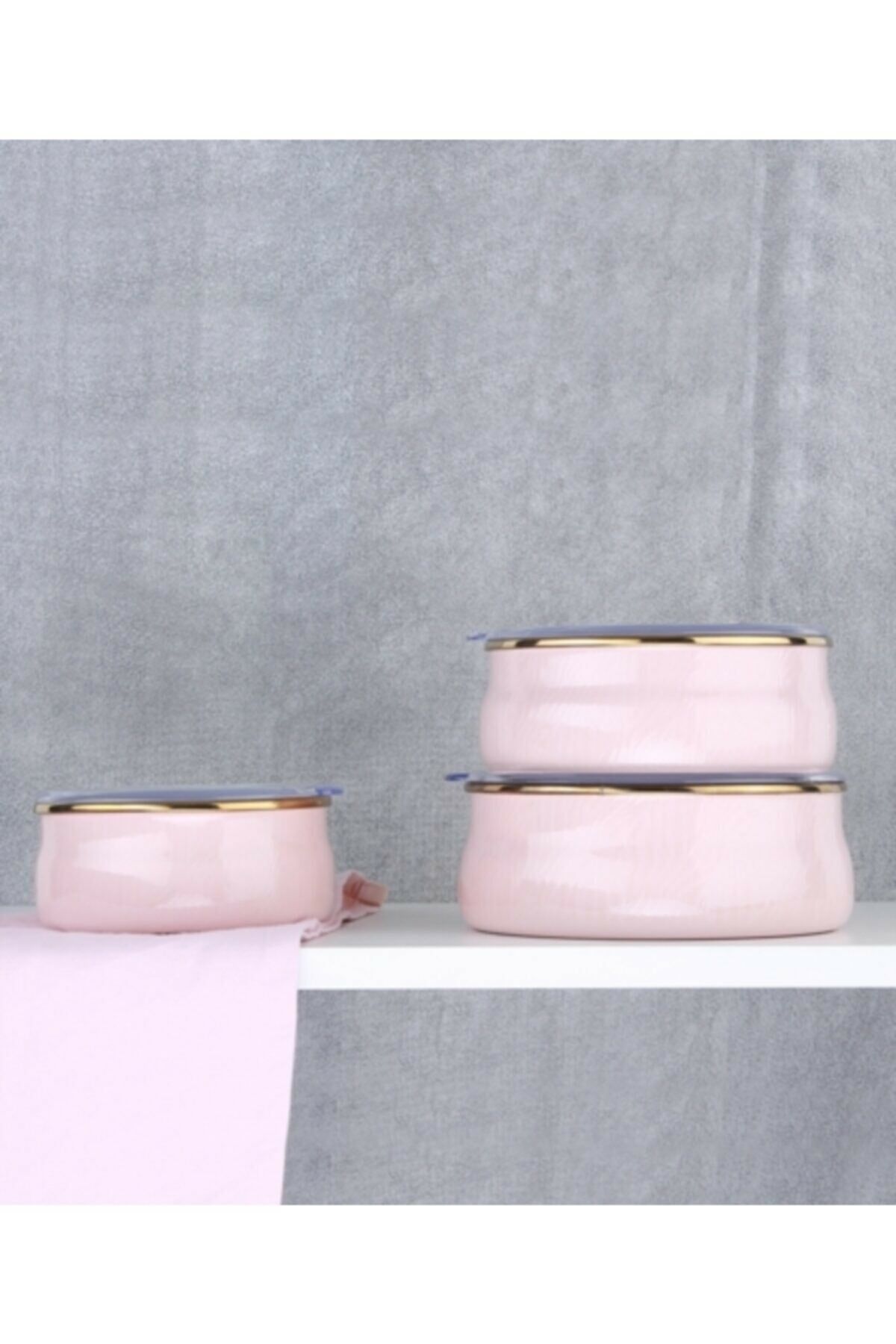 Acar Qualita Hüma 3lü Emaye Saklama Kabı – Pembe XAP-012314/6