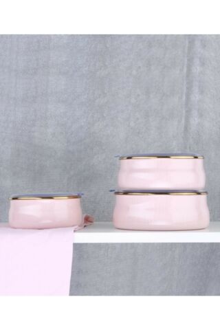Acar Qualita Hüma 3lü Emaye Saklama Kabı – Pembe XAP-012314/6