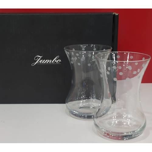 Jumbo Fashıon Noktalı İnce Belli Çay Bardağı