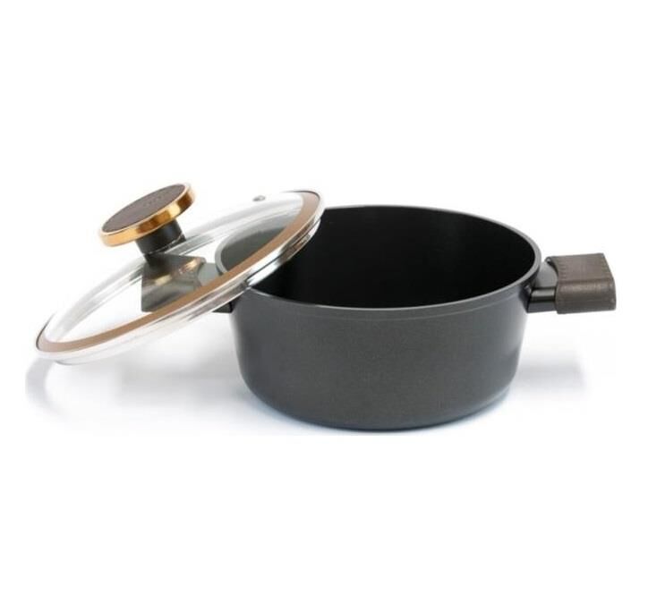 Neoflam Nobless Cam Kapaklı Alüminyum Derin Tencere 20 cm x 8 cm D-NEON200D