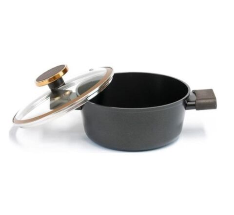 Neoflam Nobless Cam Kapaklı Alüminyum Derin Tencere 20 cm x 8 cm D-NEON200D