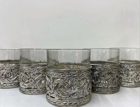 Kcd Gümüşlü 6 Lı Viski Bardağı 053008