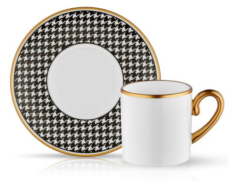 KOLEKSİYON EVA 40978 TURK KAHVESI ST 6LI EKOSE SIYAH