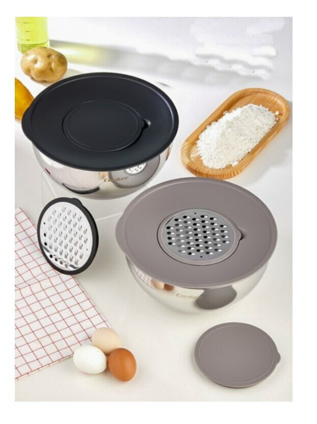 Cooker Çelik Karıştırma Saklama Kabı 4 Parça SİYAH CKR2894